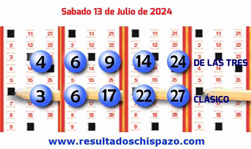 Boleto del Chispazo Clásico de hoy 2024-07-13.