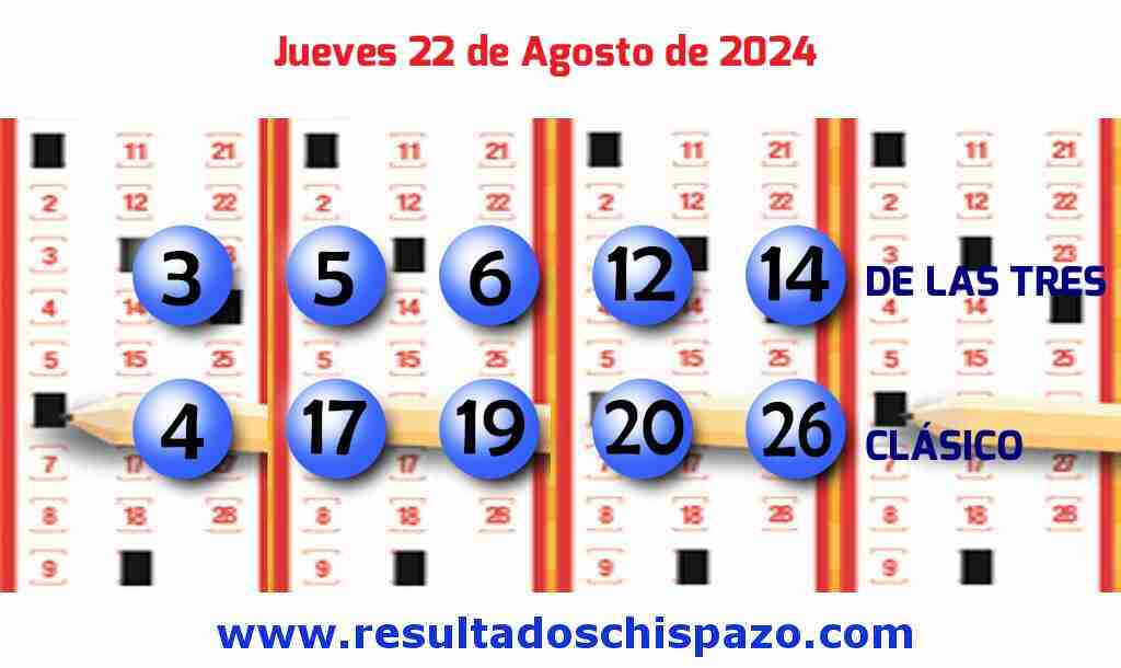 Boleto del Chispazo Clásico de hoy 2024-08-22.