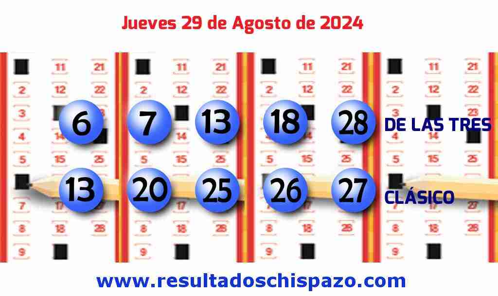 Boleto del Chispazo Clásico de hoy 2024-08-29.