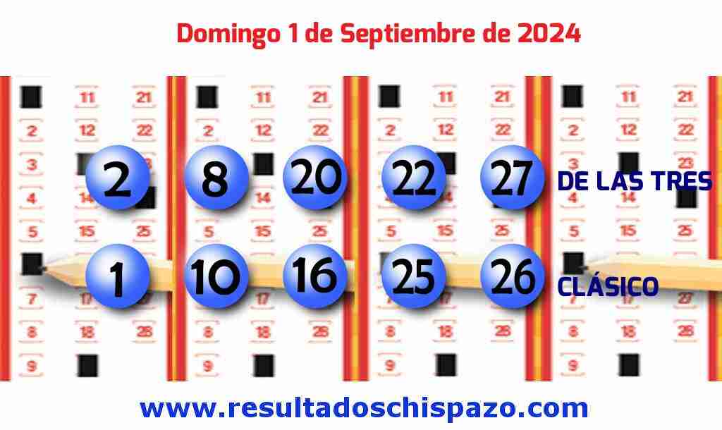 Boleto del Chispazo Clásico de hoy 2024-09-01.