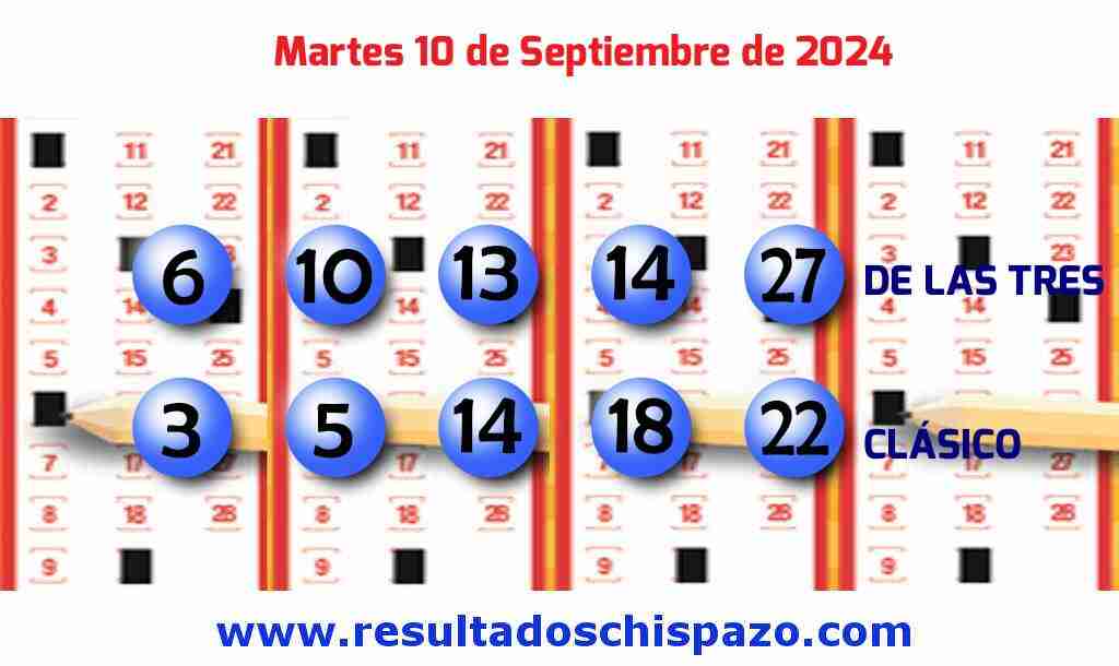 Boleto del Chispazo Clásico de hoy 2024-09-10.