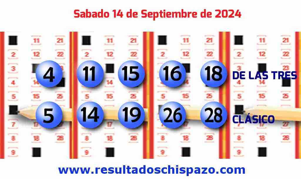 Boleto del Chispazo Clásico de hoy 2024-09-14.