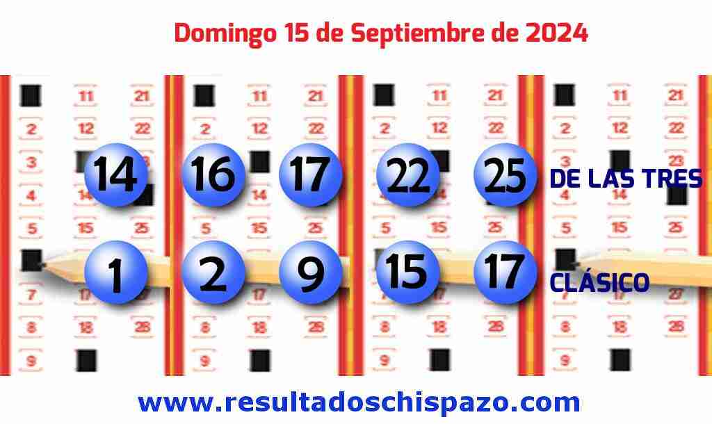 Boleto del Chispazo Clásico de hoy 2024-09-15.