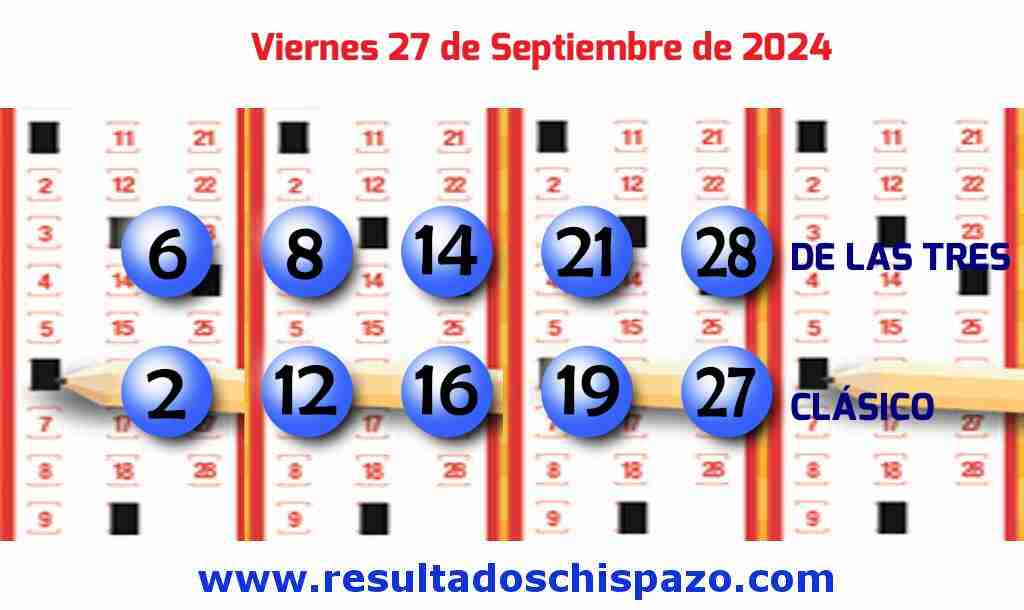 Boleto del Chispazo Clásico de hoy 2024-09-27.