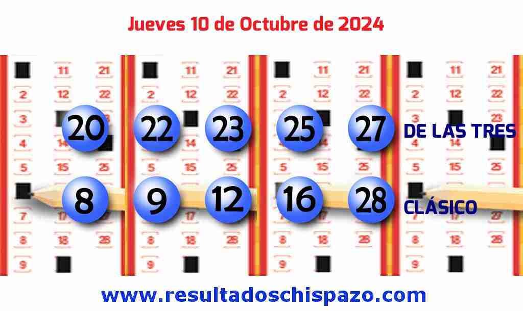 Boleto del Chispazo Clásico de hoy 2024-10-10.