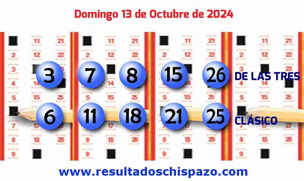 Boleto del Chispazo Clásico de hoy 2024-10-13.