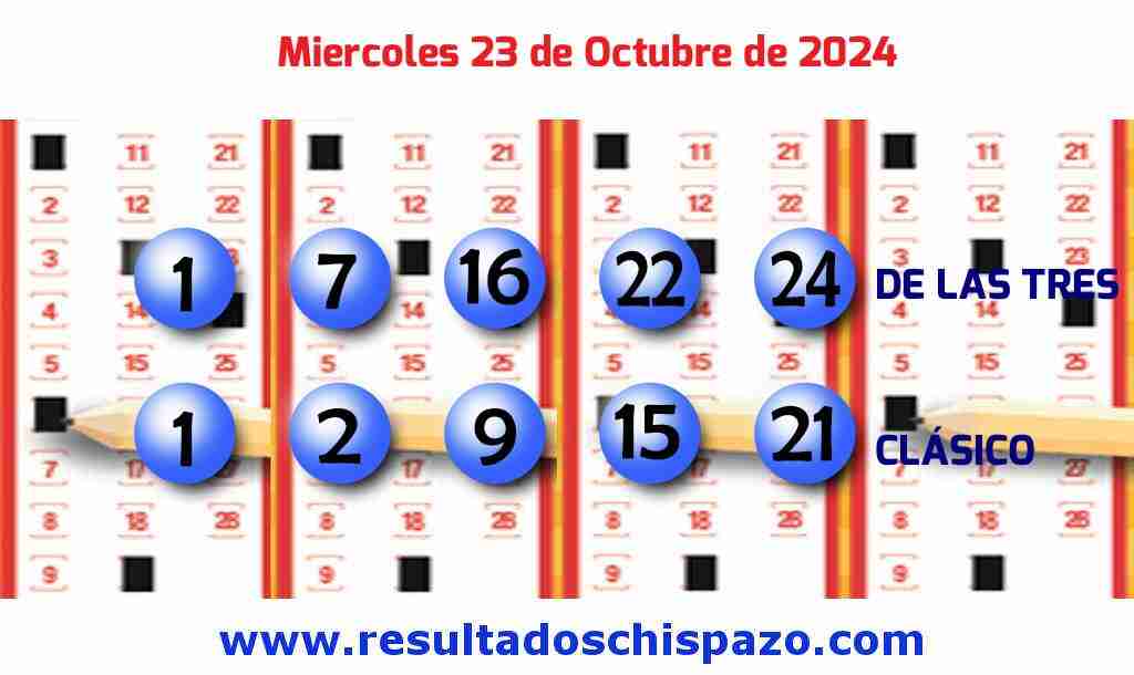 Boleto del Chispazo Clásico de hoy 2024-10-23.