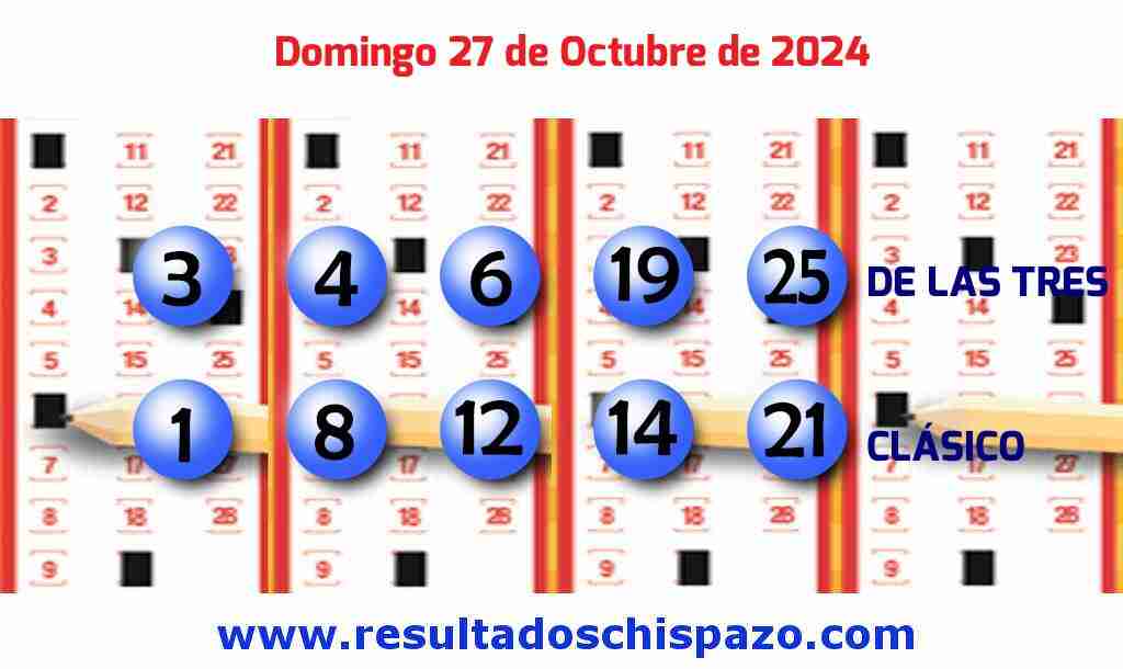 Boleto del Chispazo Clásico de hoy 2024-10-27.