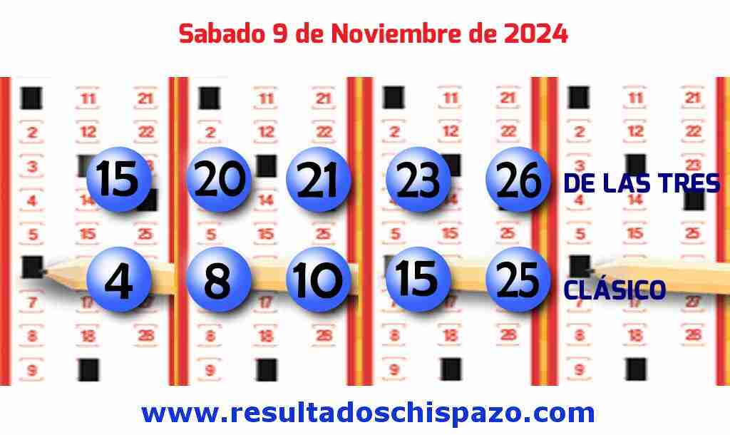 Boleto del Chispazo Clásico de hoy 2024-11-09.