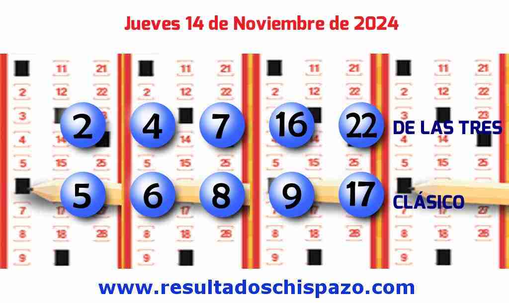 Boleto del Chispazo Clásico de hoy 2024-11-14.