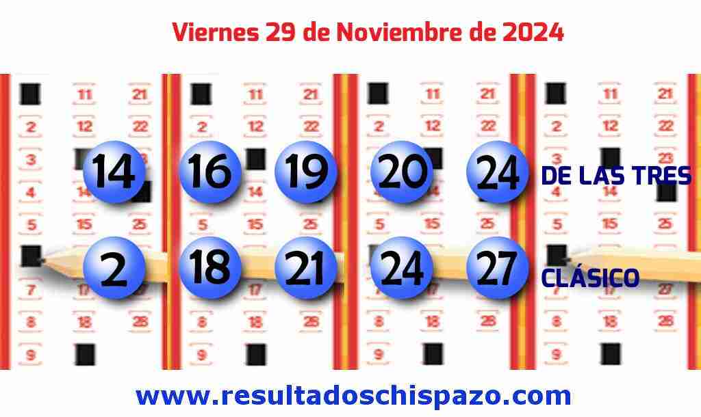 Boleto del Chispazo Clásico de hoy 2024-11-29.