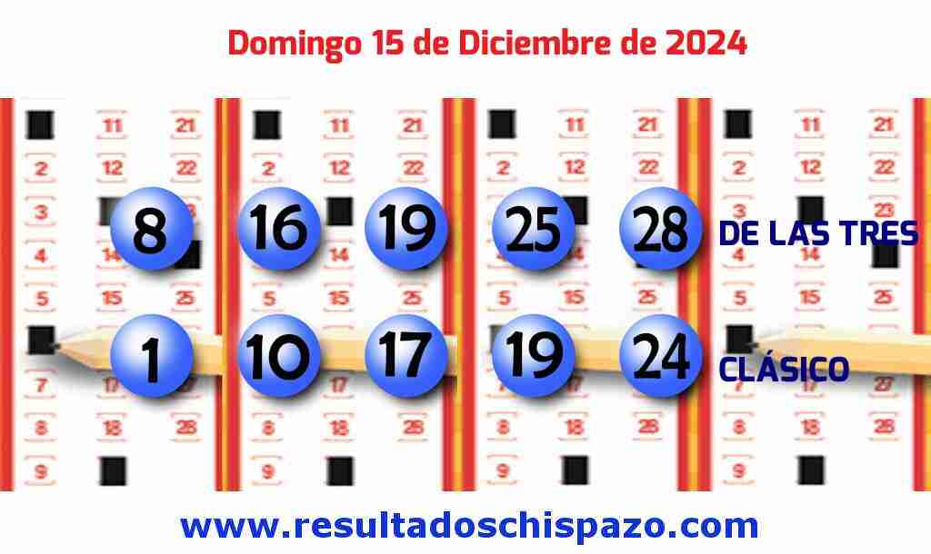 Boleto del Chispazo Clásico de hoy 2024-12-15.