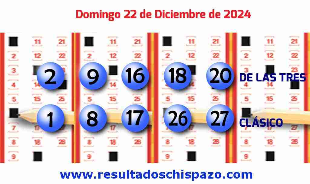 Boleto del Chispazo Clásico de hoy 2024-12-22.