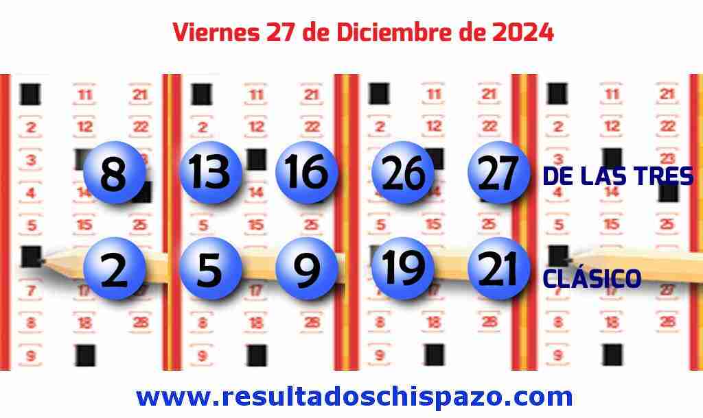 Boleto del Chispazo Clásico de hoy 2024-12-27.