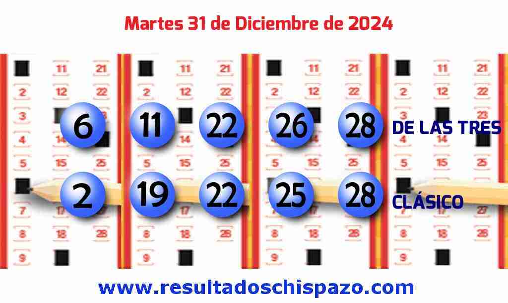 Boleto del Chispazo Clásico de hoy 2024-12-31.