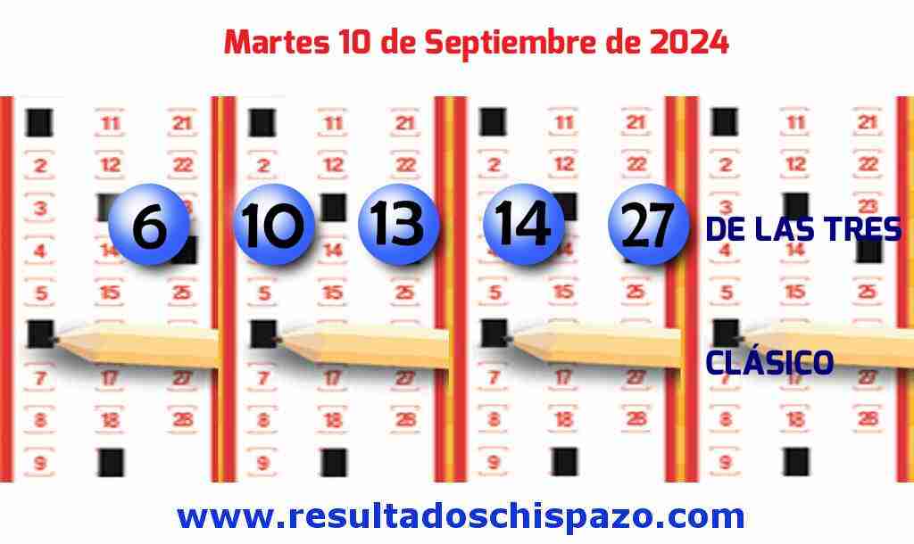 Boleto del Chispazo Clásico de hoy 2024-09-10.