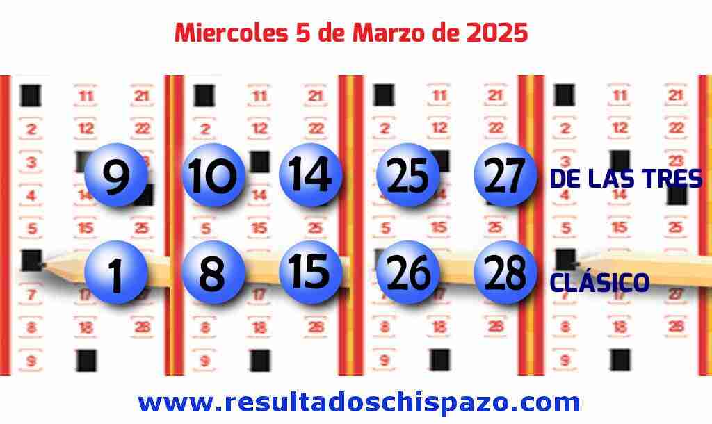 Boleto del Chispazo Clásico de hoy 2025-03-05.